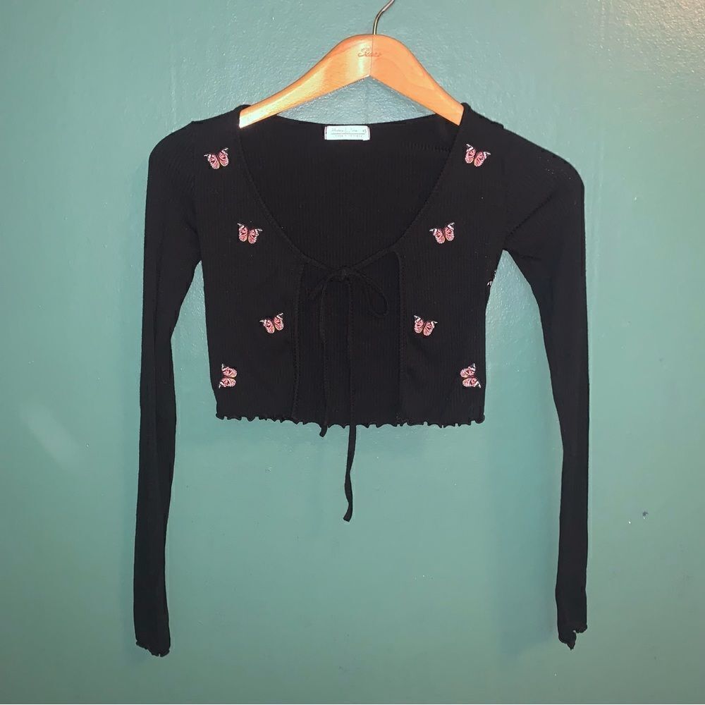 Haley & June cropped ribbed cardigan XS